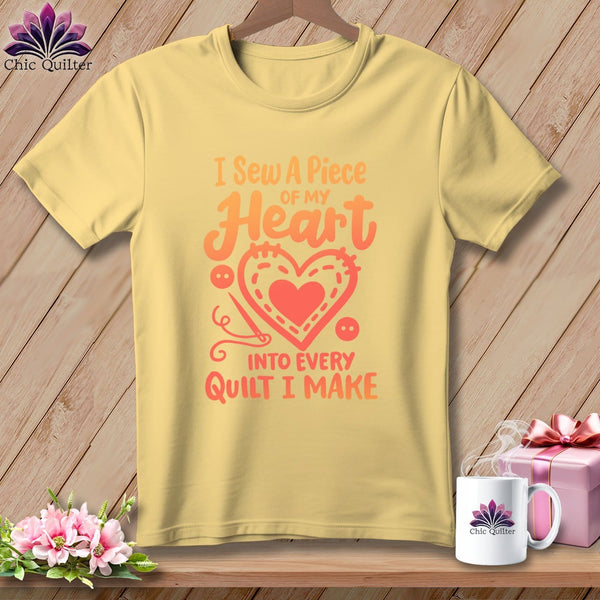 MyDesigns Physical Item Banana / S I Sew A Piece of My Heart Into Every Quilt ~Premium Tee