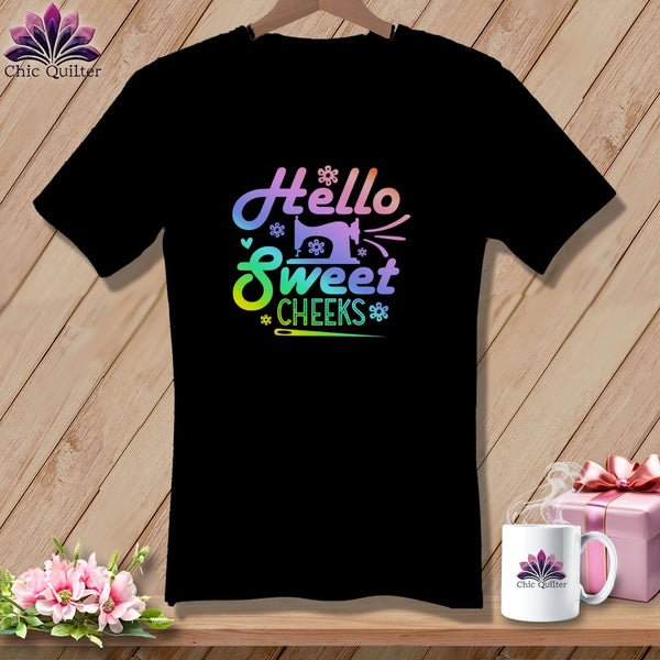 MyDesigns Physical Item Black / S Hello Sweet Cheeks ~SuperSoft V-Neck Tee