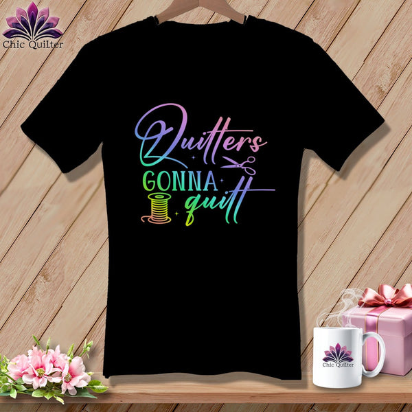 MyDesigns Physical Item Black / S Quilters Gonna Quilt ~SuperSoft V-Neck Tee