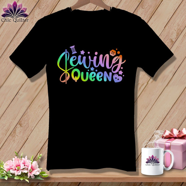 MyDesigns Physical Item Black / S Sewing Queen ~SuperSoft V-Neck Tee