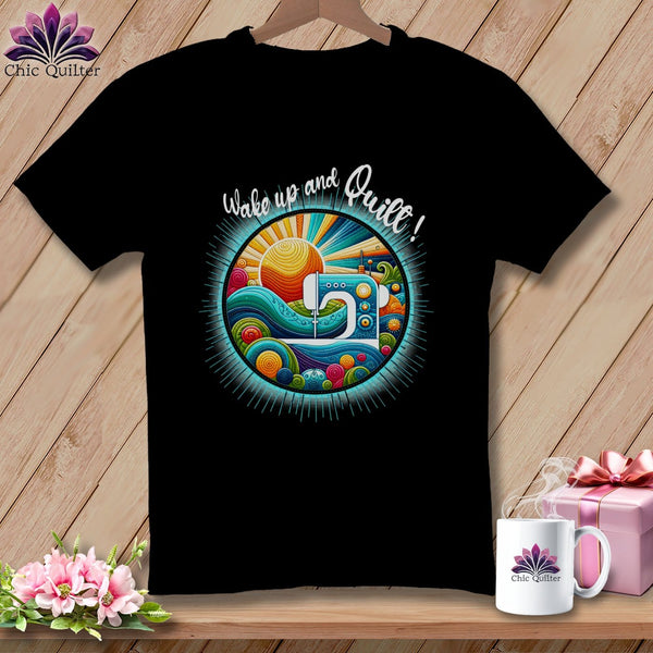 MyDesigns Physical Item Black / S Wake up and Quilt ~ SuperSoft Relaxed Fit Tee