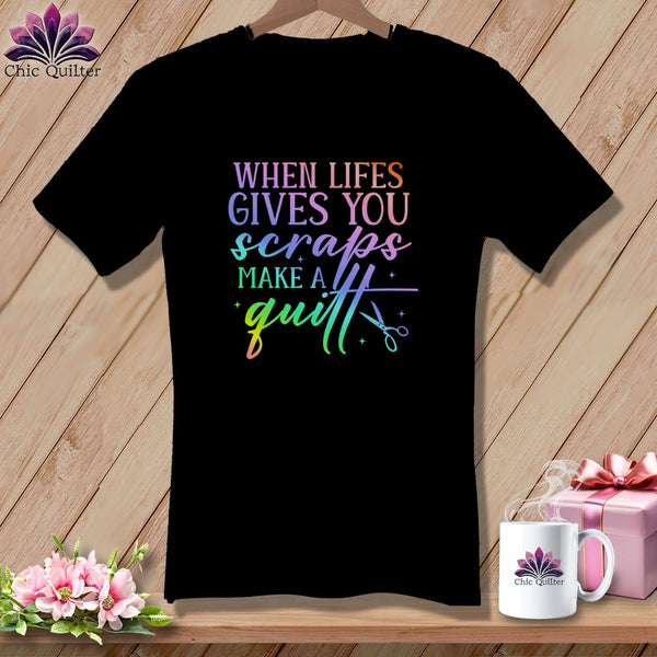 MyDesigns Physical Item Black / S When Life Gives You Scraps Make a Quilt ~SuperSoft V-Neck Tee