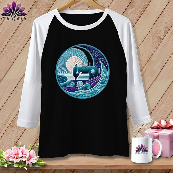MyDesigns Physical Item Black/White / S Lakeshore Breezes ~ Raglan 3/4 Sleeve Tee