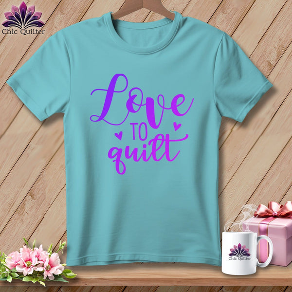 MyDesigns Physical Item Chalky Mint / S Love To Quilt ~Premium Tee