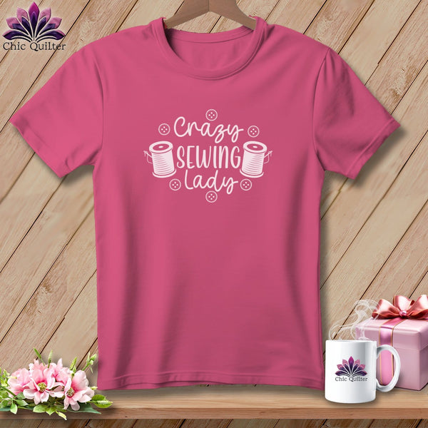 MyDesigns Physical Item Crunchberry / S Crazy sewing lady ~Premium Tee