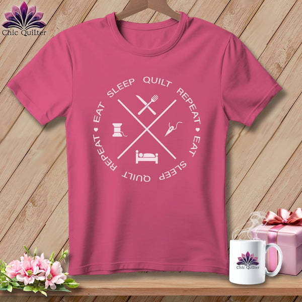 MyDesigns Physical Item Crunchberry / S Eat sleep quilt repeat ~Premium Tee