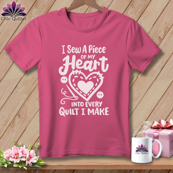 MyDesigns Physical Item Crunchberry / S I Sew A Piece of My Heart Into Every Quilt ~Premium Tee