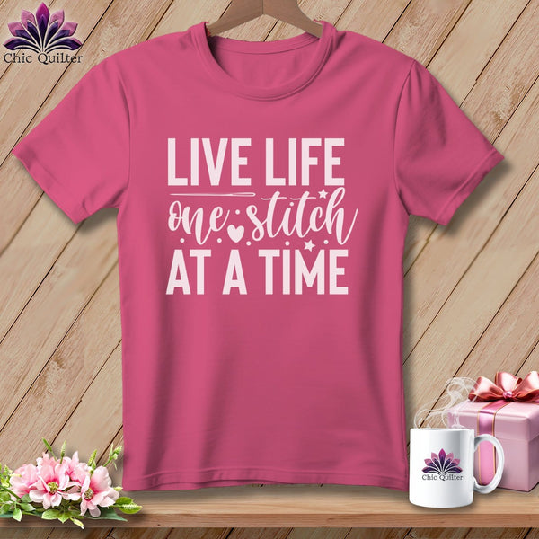 MyDesigns Physical Item Crunchberry / S Live Life One Stitch at a Time ~Premium Tee