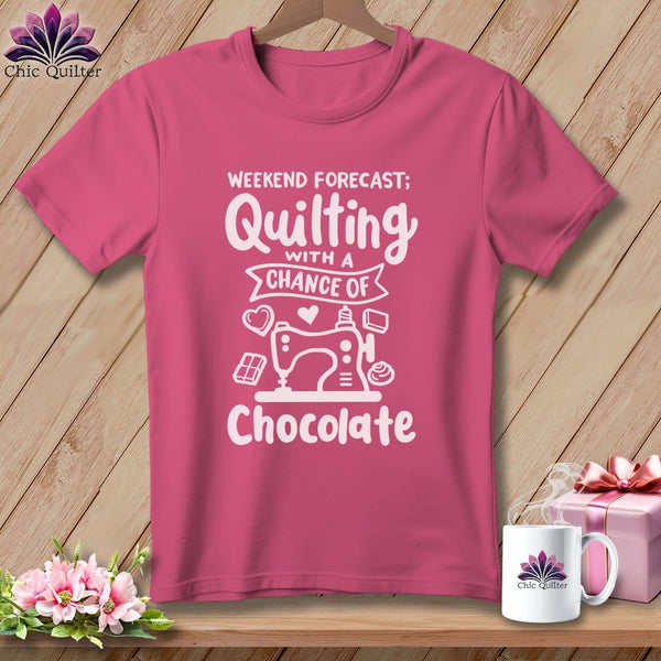 MyDesigns Physical Item Crunchberry / S Weekend Forecast Quilting With a Chance of Chocolate ~Premium Tee