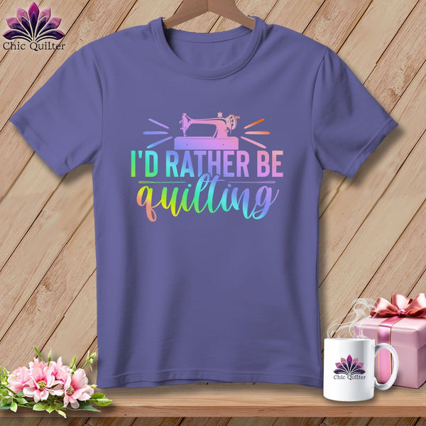 MyDesigns Physical Item Grape / S I'd Rather be Quilting ~Premium Tee