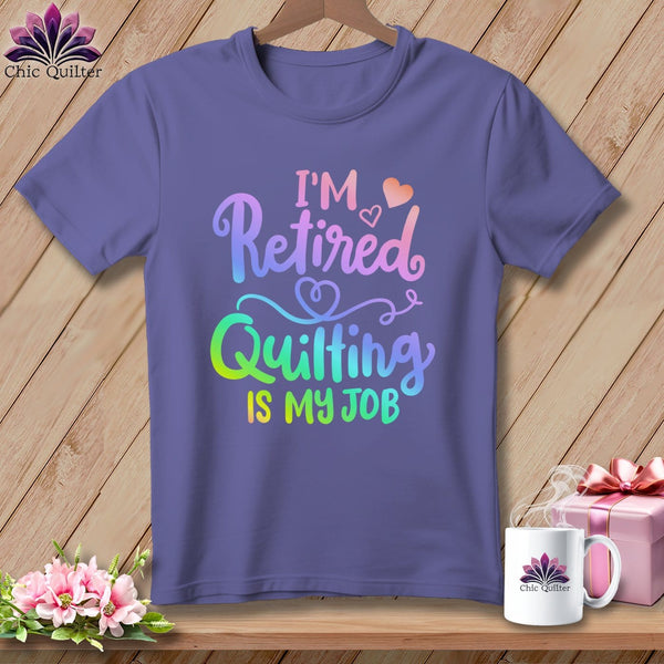 MyDesigns Physical Item Grape / S I'm Retired Quilting is My ~Premium Tee