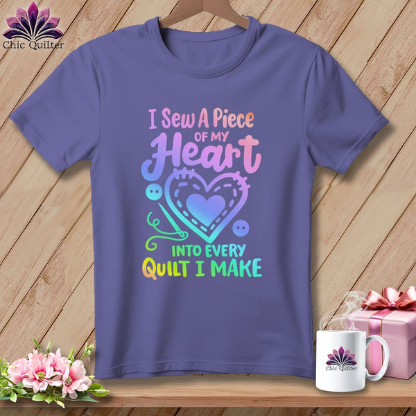 MyDesigns Physical Item Grape / S I Sew A Piece of My Heart Into Every Quilt ~Premium Tee