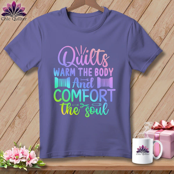 MyDesigns Physical Item Grape / S Quilts Warm the Body and Comfort the soul ~Premium Tee