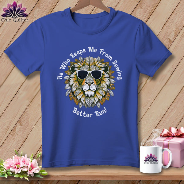 MyDesigns Physical Item Heather True Royal / S Better Run - Sewing Orange ~ Relaxed Fit Tee