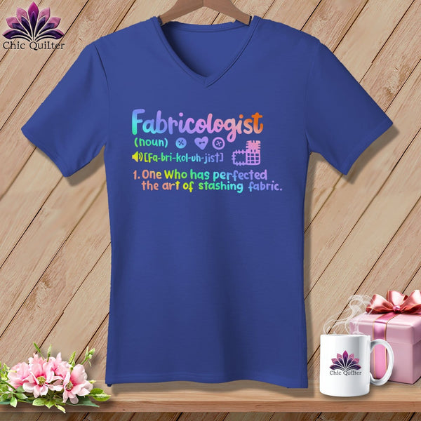 MyDesigns Physical Item Heather True Royal / S Fabricologist ~SuperSoft V-Neck Tee