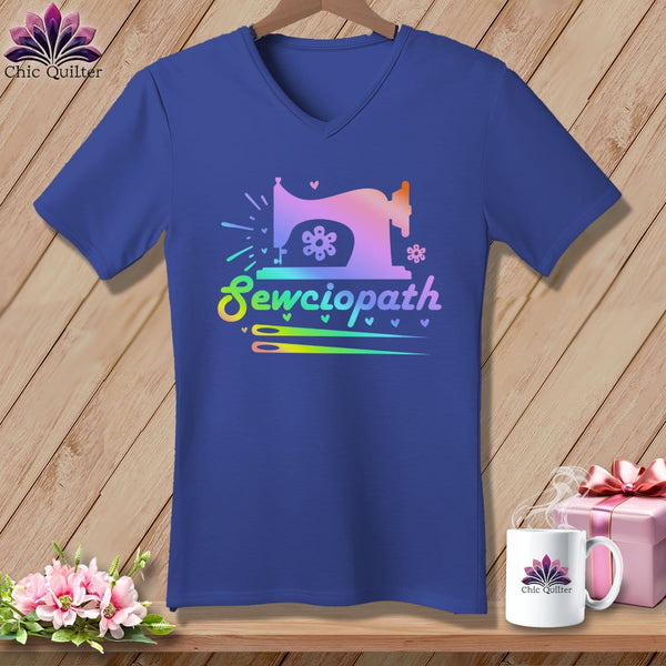 MyDesigns Physical Item Heather True Royal / S Sewciopath ~SuperSoft V-Neck Tee