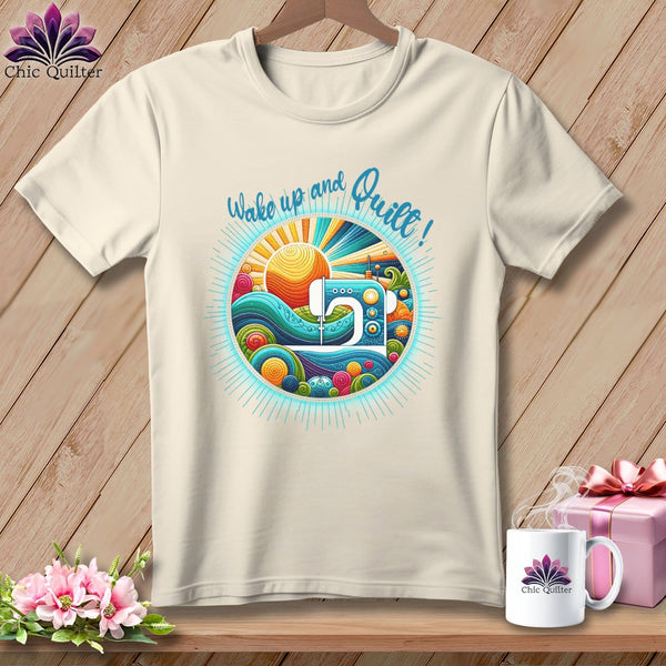 MyDesigns Physical Item Natural / S Wake up and Quilt ~ SuperSoft Relaxed Fit Tee