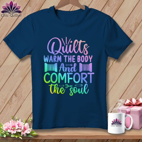MyDesigns Physical Item Navy / S Quilts Warm the Body and Comfort the soul ~Premium Tee