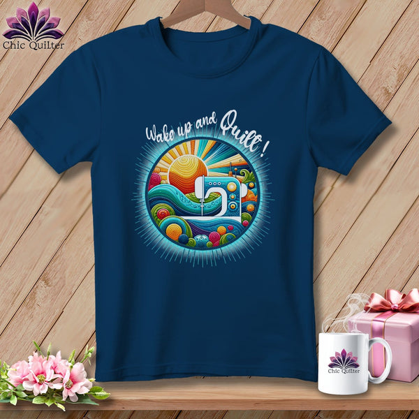 MyDesigns Physical Item Navy / S Wake up and Quilt ~ Premium Tee