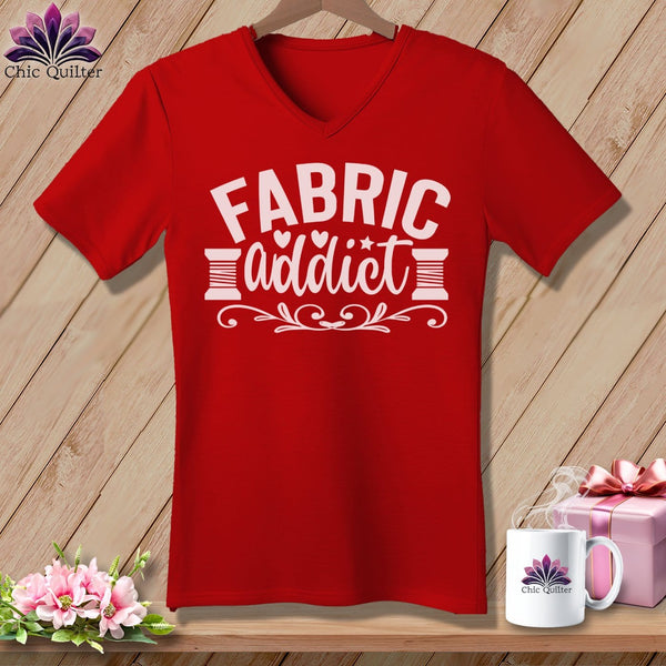 MyDesigns Physical Item Red / S Fabric Addict ~SuperSoft V-Neck Tee