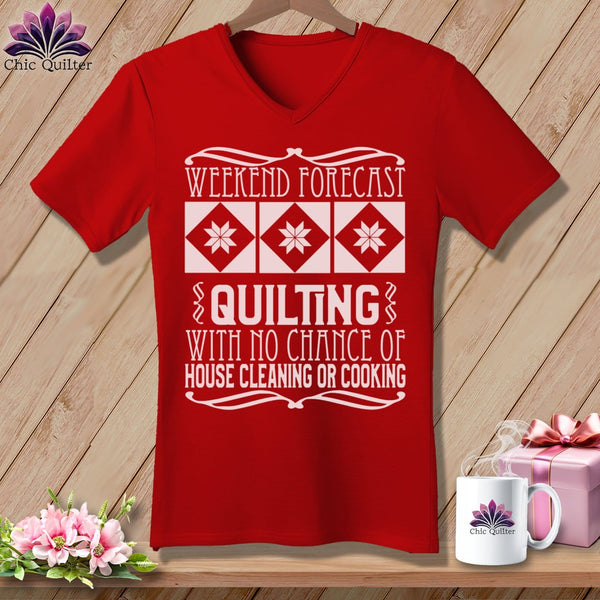 MyDesigns Physical Item Red / S Weekend Forecast ~SuperSoft V-Neck Tee