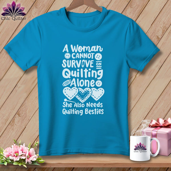MyDesigns Physical Item Royal Caribe / S A Woman Cannot Survive Quilting Alone ~Premium Tee