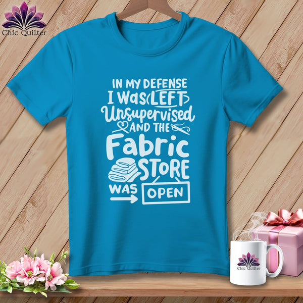 MyDesigns Physical Item Royal Caribe / S In My Defence I Was Left Unsupervised and the Fabric Store was Open ~Premium Tee