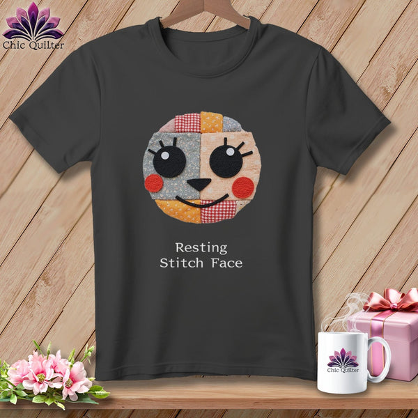 MyDesigns Physical Item S / Asphalt Cheeky - Resting Stitch Face ~ Relaxed Fit Tee