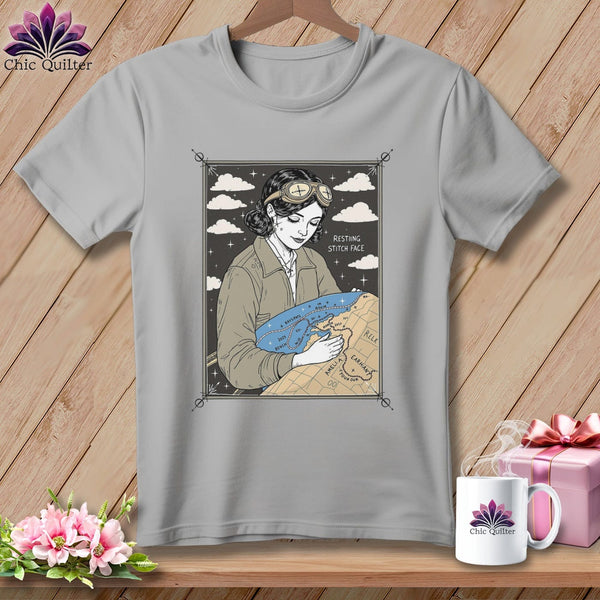 MyDesigns Physical Item S / Athletic Heather Amelia SewHearts - Resting Stitch Face ~ Relaxed Fit Tee