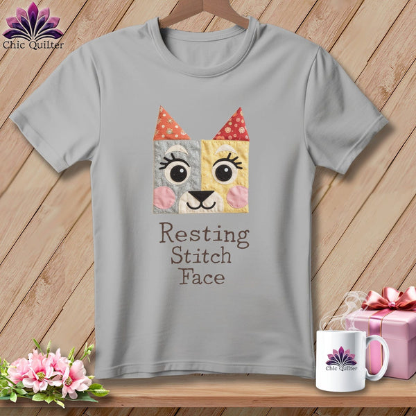 MyDesigns Physical Item S / Athletic Heather Bowow - Resting Stitch Face ~ Relaxed Fit Tee