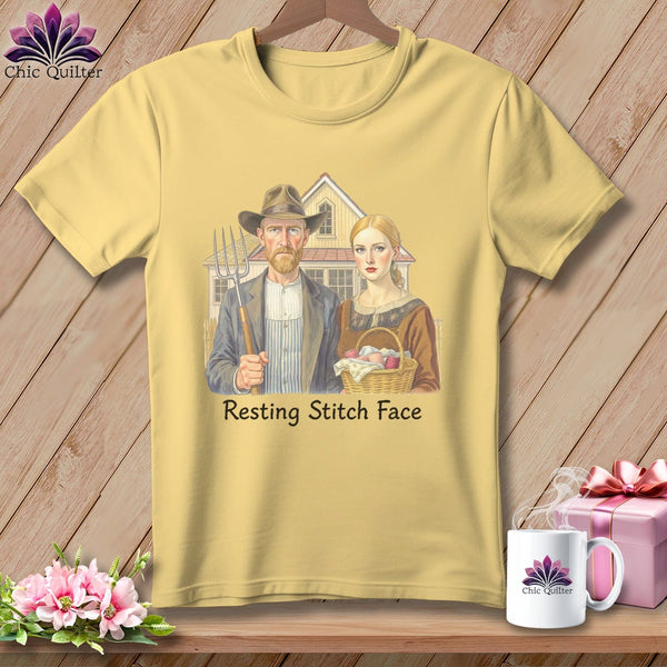 MyDesigns Physical Item S / Banana American Gothic Seamstress - Resting Stitch Face ~ Premium Tee