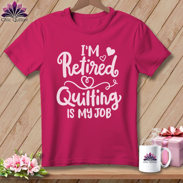 MyDesigns Physical Item S / Berry I'm Retired Quilting is My ~ Relaxed Fit Tee