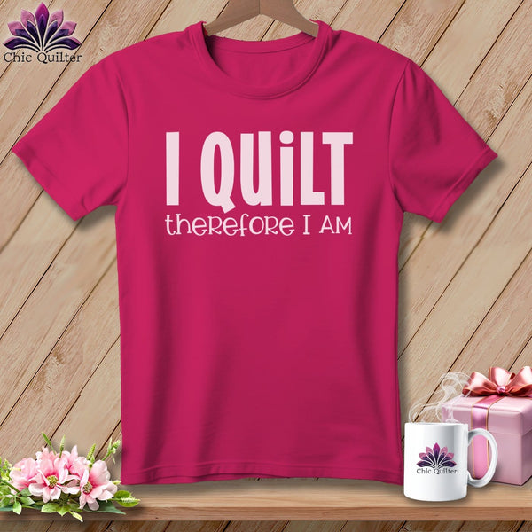 MyDesigns Physical Item S / Berry I Quilt Therefore I Am ~ Relaxed Fit Tee