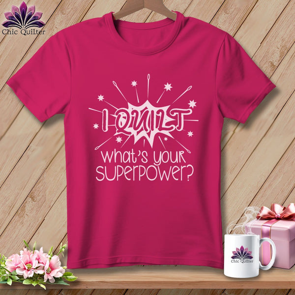 MyDesigns Physical Item S / Berry I quilt what's your superpower? ~ Relaxed Fit Tee