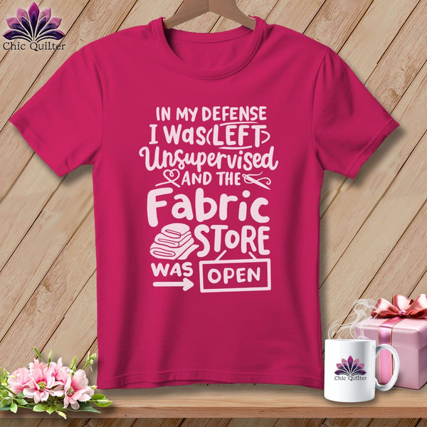 MyDesigns Physical Item S / Berry In My Defence I Was Left Unsupervised and the Fabric Store was Open ~ Relaxed Fit Tee
