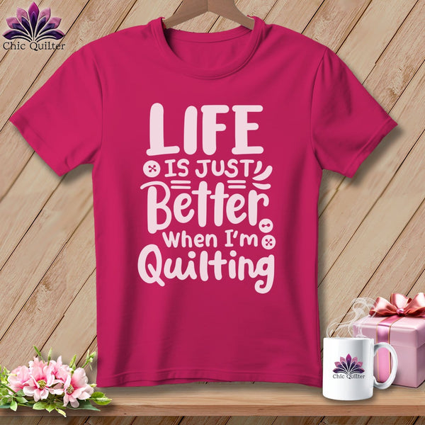 MyDesigns Physical Item S / Berry Life is Just Better When I'm Quilting ~ Relaxed Fit Tee