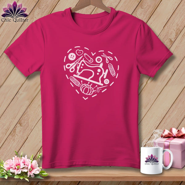 MyDesigns Physical Item S / Berry Quilting Heart ~ Relaxed Fit Tee
