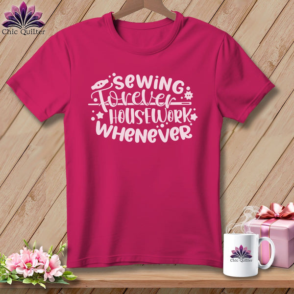 MyDesigns Physical Item S / Berry Sewing Forever Housework Whenever ~ Relaxed Fit Tee