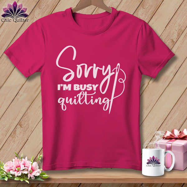 MyDesigns Physical Item S / Berry Sorry I'm Busy Quilting ~ Relaxed Fit Tee