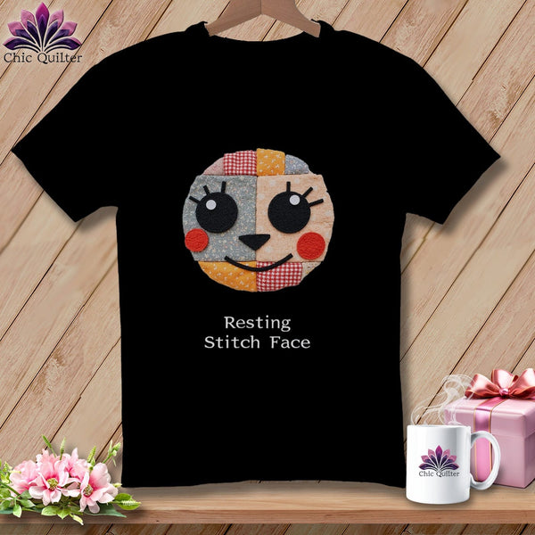 MyDesigns Physical Item S / Black Cheeky - Resting Stitch Face ~ Premium Tee