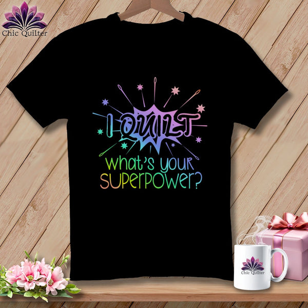 MyDesigns Physical Item S / Black I quilt what's your superpower? ~ Relaxed Fit Tee