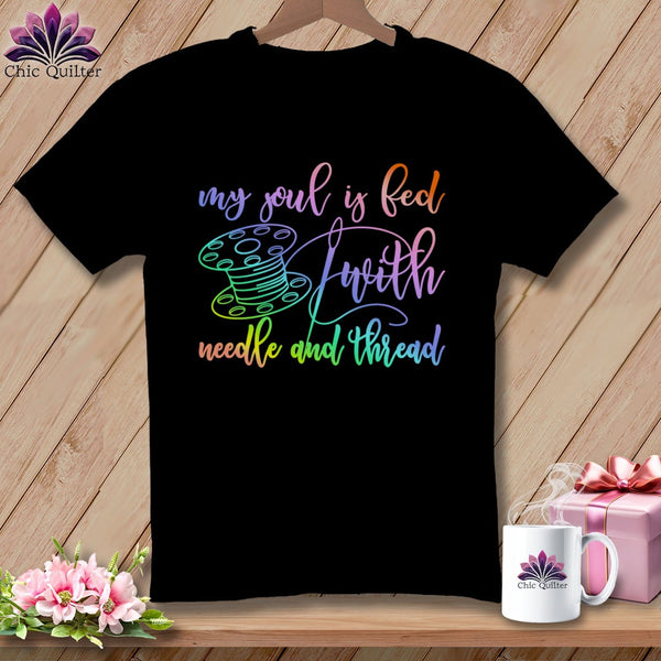 MyDesigns Physical Item S / Black My soul is fed with a needle and thread ~ Relaxed Fit Tee