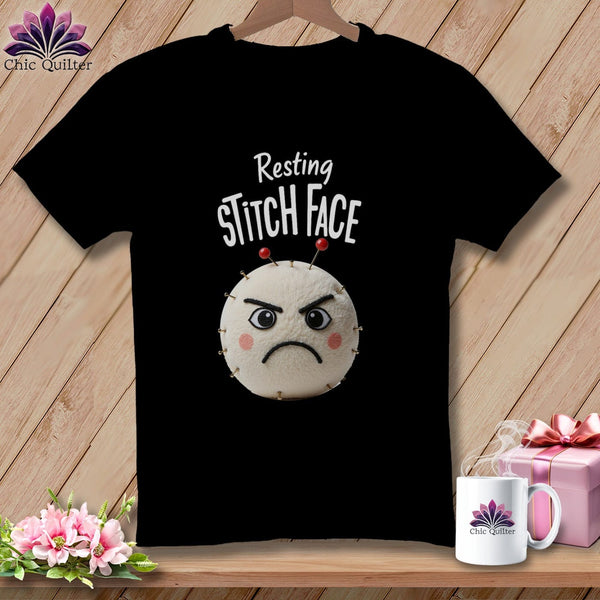 MyDesigns Physical Item S / Black Ouch - Resting Stitch Face ~ Relaxed Fit Tee