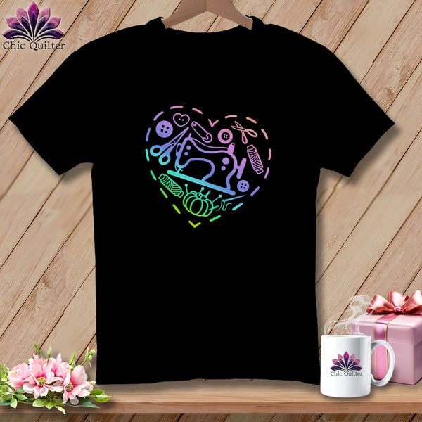 MyDesigns Physical Item S / Black Quilting Heart ~ Relaxed Fit Tee