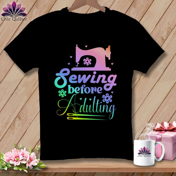 MyDesigns Physical Item S / Black Sewing Before Adulting ~ Relaxed Fit Tee