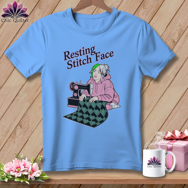 MyDesigns Physical Item S / Carolina Blue Bias Billie - Resting Stitch Face ~ Relaxed Fit Tee