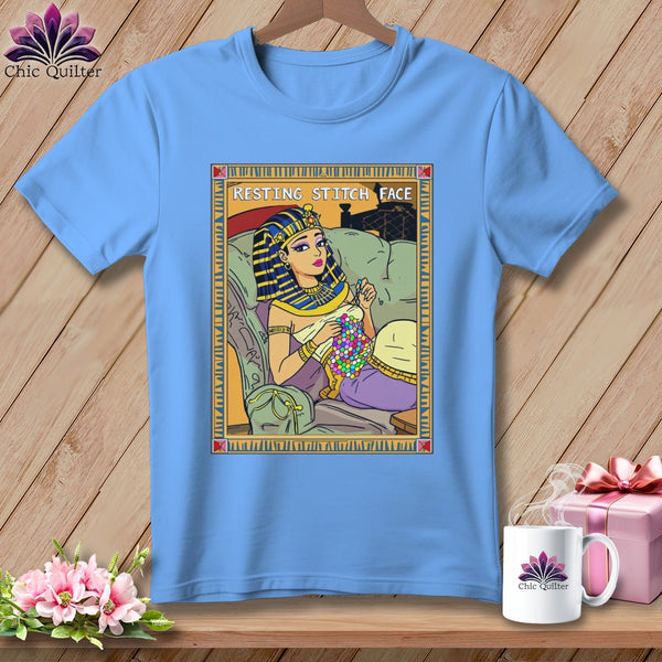 MyDesigns Physical Item S / Carolina Blue Cleo Patch Ra - Resting Stitch Face ~ Relaxed Fit Tee