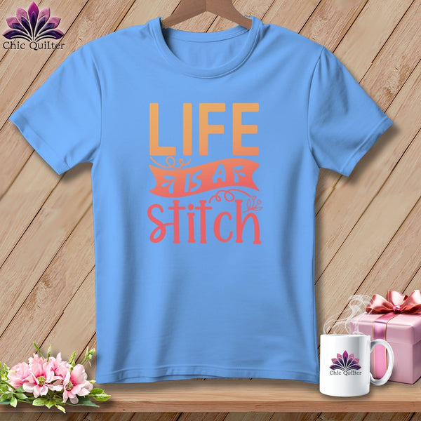 MyDesigns Physical Item S / Carolina Blue Life is a stitch ~ Relaxed Fit Tee
