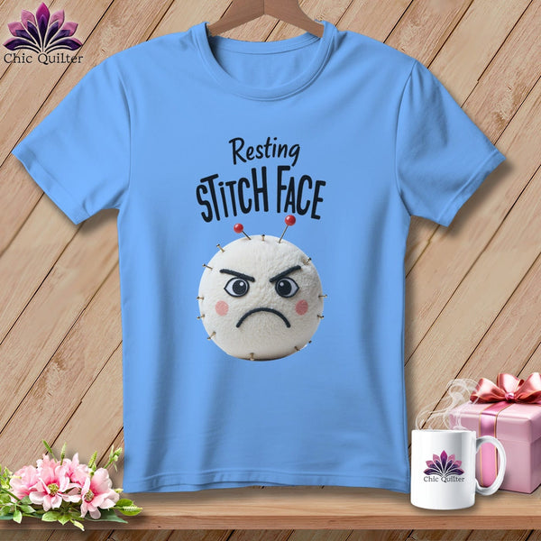 MyDesigns Physical Item S / Carolina Blue Ouch - Resting Stitch Face ~ Relaxed Fit Tee