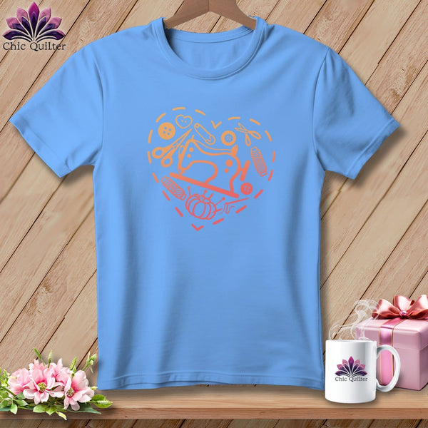 MyDesigns Physical Item S / Carolina Blue Quilting Heart ~ Relaxed Fit Tee